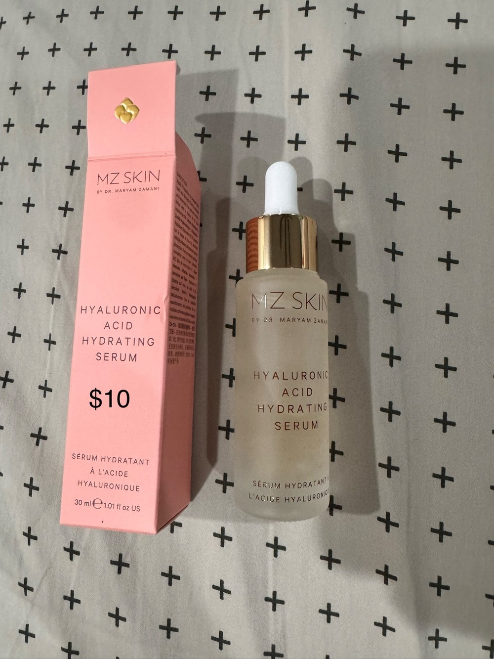 Skin Hyaluronic Acid Hydrating Serum — Pink & Gold Accents